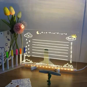 Akrylowa tablica LED do pisania z 7 markerami GLOWY