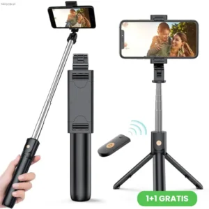 Selfie stick z trójnogiem i pilotem HOOS 1+1 GRATIS